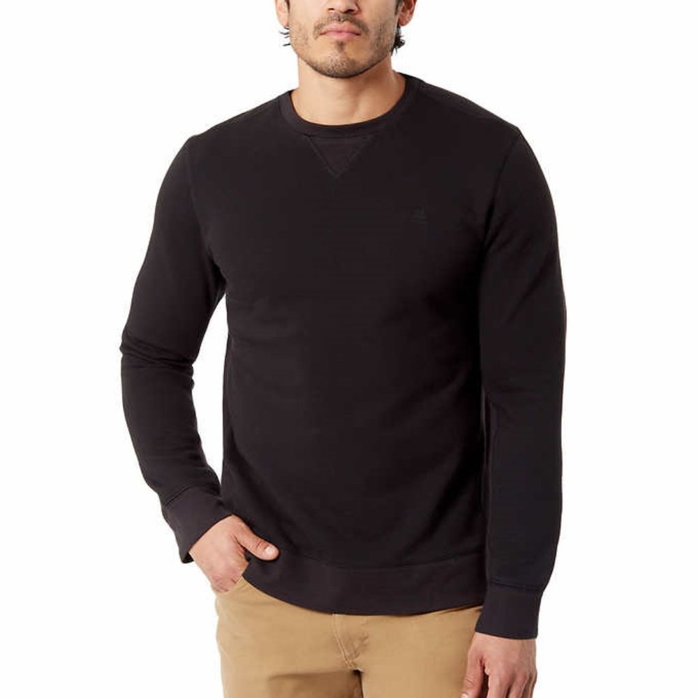 NWT GH Bass & Co Men's Sueded Fleece Crew Neck Sweatshirt Sz 2XL Black $65 CC304